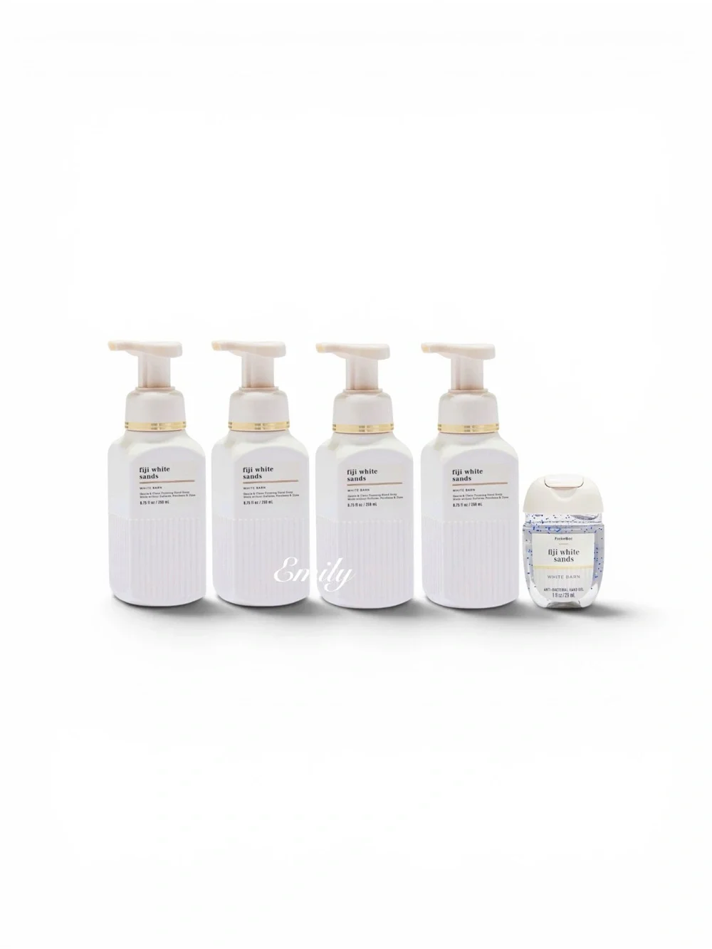 4X Bath & Body Works FIJI WHITE SANDS Luxe Foam Hand Soap 8.75 fl oz Set Bundle